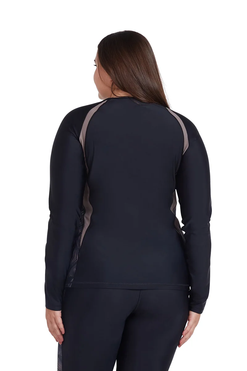 COEGA SUNWEAR  COEGA  Ladies Ladies Rashguard Long Sleeve - Nero Silver Tropical for Women | Best Price UAE